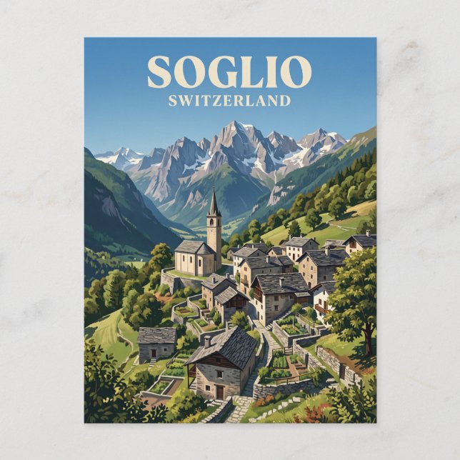 Cartão Postal Soglio Suíça (Frente)