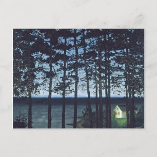 Cartão Postal Sohlberg Pintagens de Paisagem de Algodão Pescador