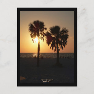 Cartão Postal Sol a naufragar na praia de Clearwater, Flórida