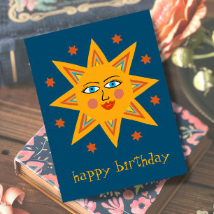 Cartão Postal Sol Alegre ANIVERSÁRIO FELIZ PERSONALIZADO 