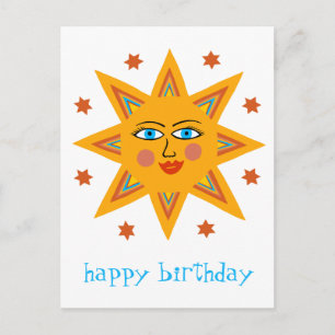 Cartão Postal Sol Alegre ANIVERSÁRIO FELIZ PERSONALIZADO 