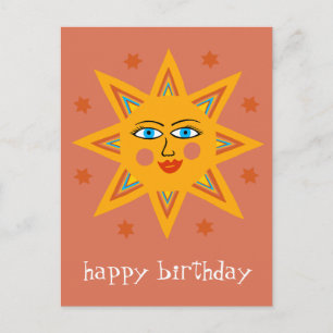 Cartão Postal Sol Alegre FELIZ ANIVERSÁRIO PERSONALIZADO 
