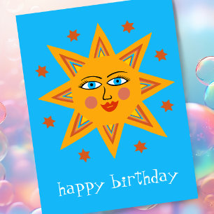 Cartão Postal Sol Alegre FELIZ ANIVERSÁRIO PERSONALIZADO  