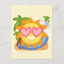 Cartão Postal Sol de Férias de Relaxamento de Verão