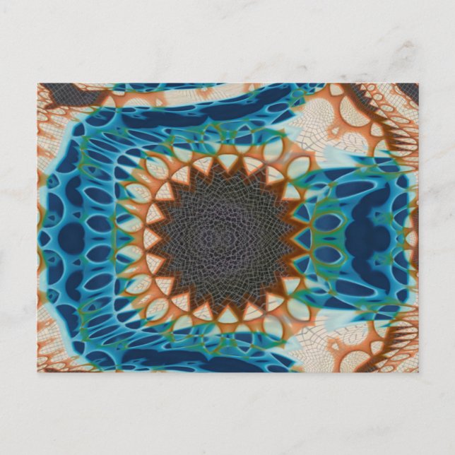 Cartão Postal Sol Dourado Turquesa Arte Sudoeste Americano (Frente)