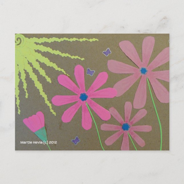 Cartão Postal Sol e Flores - Livro (Frente)