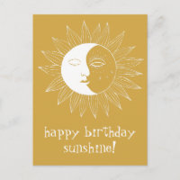 Sol e Lua Alegre ANIVERSÁRIO PERSONALIZADO Dourado