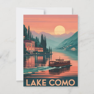 Cartão Postal Sol lago Como