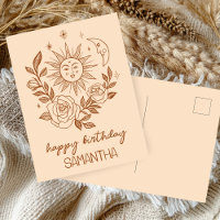 Sol Lua & Rosas Boho Mágico ANIVERSÁRIO NOME PERSO