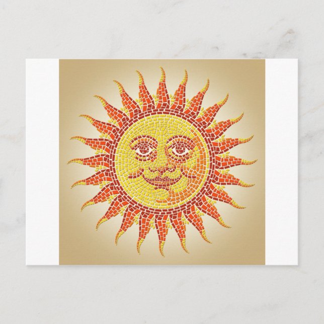 Cartão Postal Sol mosaico (Frente)