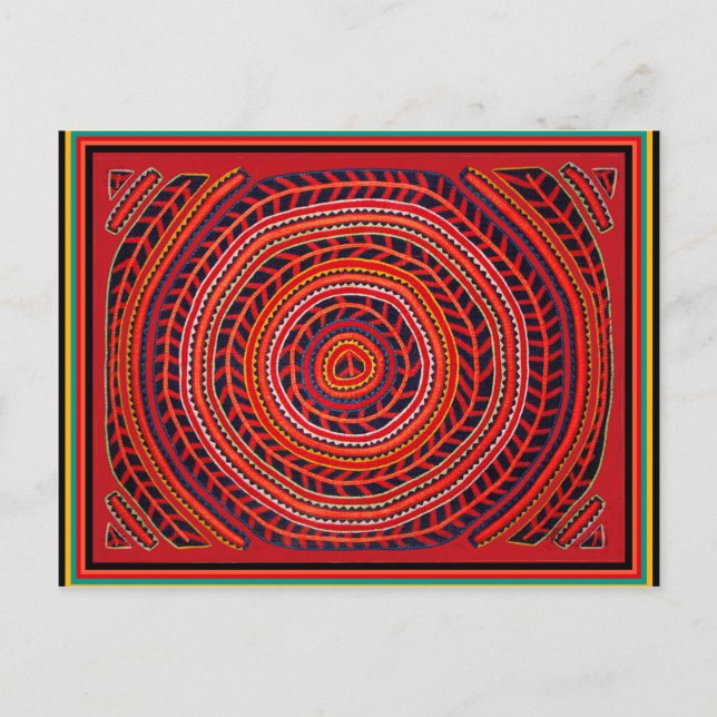 Cartão Postal Sol Universal Tribal Kuna (Frente)