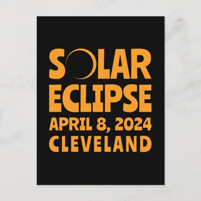 Cartão Postal Solar Eclipse 2024 Cleveland Ohio (Frente)
