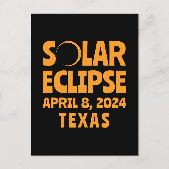 Cartão Postal Solar Eclipse 2024 Texas (Frente)