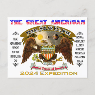 Cartão postal Solar Eclipse Total 2024