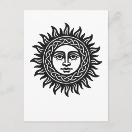 Cartão Postal Solar Visage Sigil – Black Sun Emblem Tee