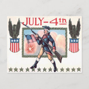 Cartão Postal Soldado da Guerra Revolucionária Escudo da Bandeir