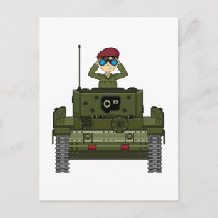 Cartão Postal Soldado do Exército Britânico no Cartaz do Tanqu