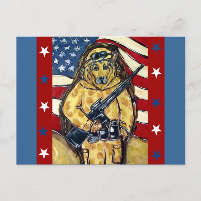 Cartão Postal Soldado do german shepherd (Frente)