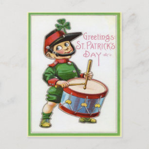 Cartão Postal Soldado do Trevo Retrô Vintage Dia de São Patrício