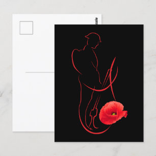Cartão Postal Soldado Papoula Vermelha Memorial Militar Dia dos 
