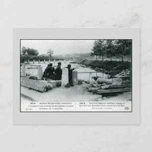 Cartão Postal Soldados belgas de 1914 na defesa perto de Termond