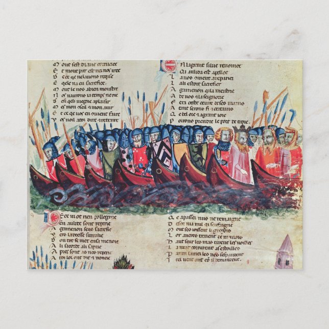 Cartão Postal Soldados em seus navios (Frente)