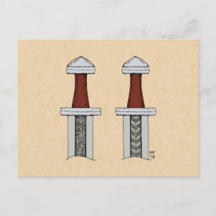 Cartão Postal Soldadura de padrão de espada em Viking