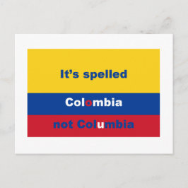Cartão Postal Soletrou Colômbia não Colômbia
