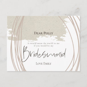 Cartão Postal Solicitação de bridesmaid de Forma de Abstrato de 