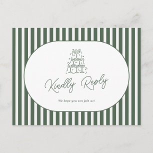 Cartão Postal Solicitação de música de casamento préppy com list