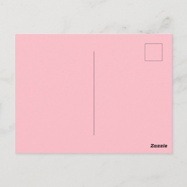 Cartão Postal Solid Pink Post Card Personalized Greeting Design (Verso)