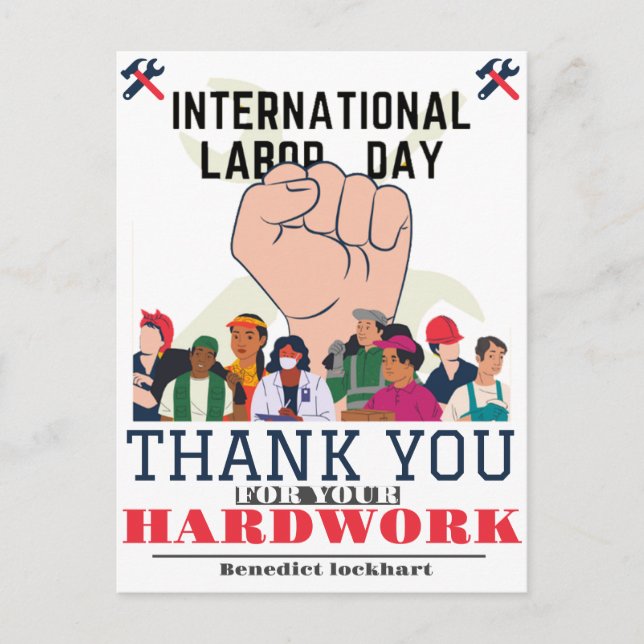 Cartão Postal Solidariedade Trabalhadora Unity Labour Day com ba (Frente)