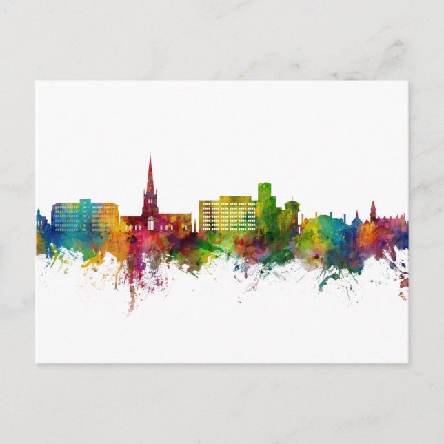 Cartão Postal Solihull England Skyline (Frente)