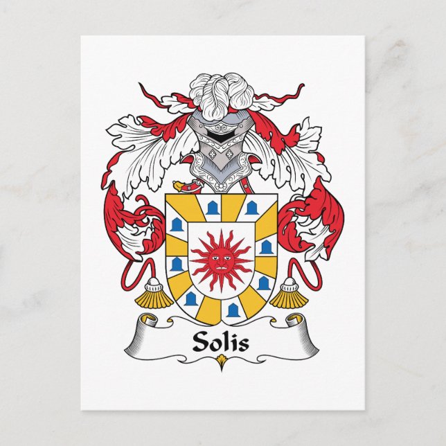 Cartão Postal Solis Family Crest (Frente)