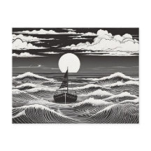 Solitário veleiro nas ondas luonliadas