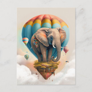 Cartão Postal Solo Whimsso de Elefante Cinto de Ar Quente