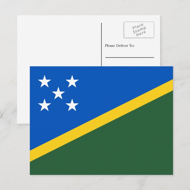 Cartão Postal Solomon Islander Flag, Bandeira das Ilhas Salomão (Frente/Verso)