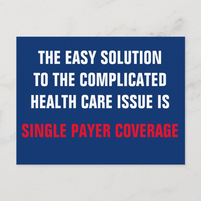 Cartão Postal Solteiro Payer Medicare para Todos os Seguros de S (Frente)