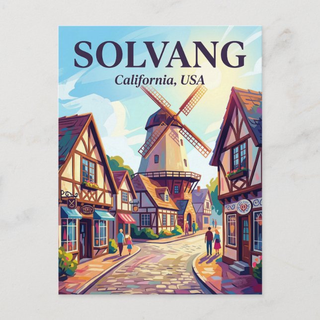 Cartão Postal Solvang, Califórnia EUA (Frente)
