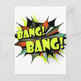 Cartão Postal Som de efeito de quadrinhos Bang bang