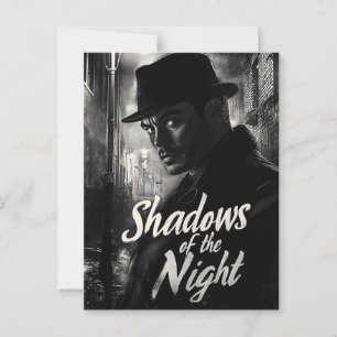 Cartão Postal Sombras da Noite - Film Noir Style Design