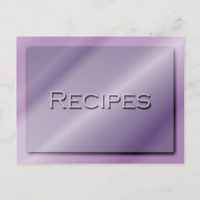Cartão Postal Sombras da Placa de Receita Roxa (Frente)