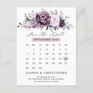 Cartão Postal Sombras do Calendário Púrpura empoeirado Salvar a 