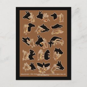 Cartão Postal Sombras Manuais Na Areia