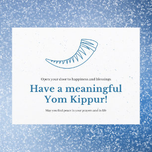 Cartão Postal Sombrio azul minimalista significa Yom Kippur
