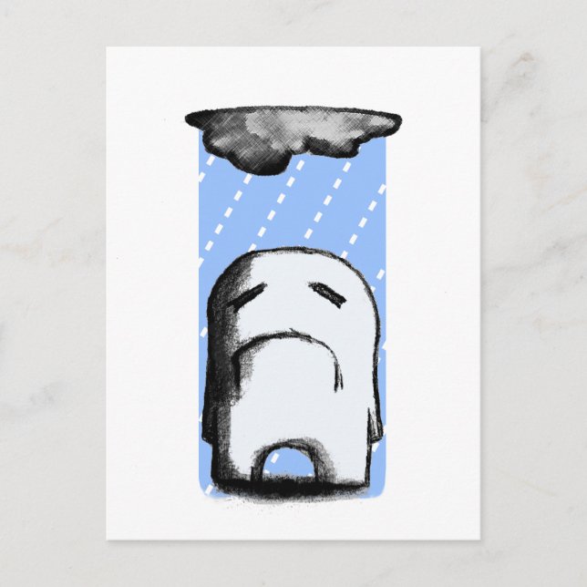 Cartão Postal Sombrio Com Chance de Chuva (Frente)