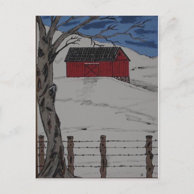 Cartão Postal Somente um dia de inverno (Frente)