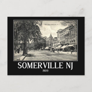 Cartão Postal Somerville NJ, Main Street View, Vintage