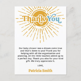 Cartão Postal Son Boho Chá de fraldas Obrigado