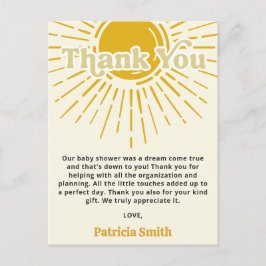 Cartão Postal Son Boho Chá de fraldas Obrigado